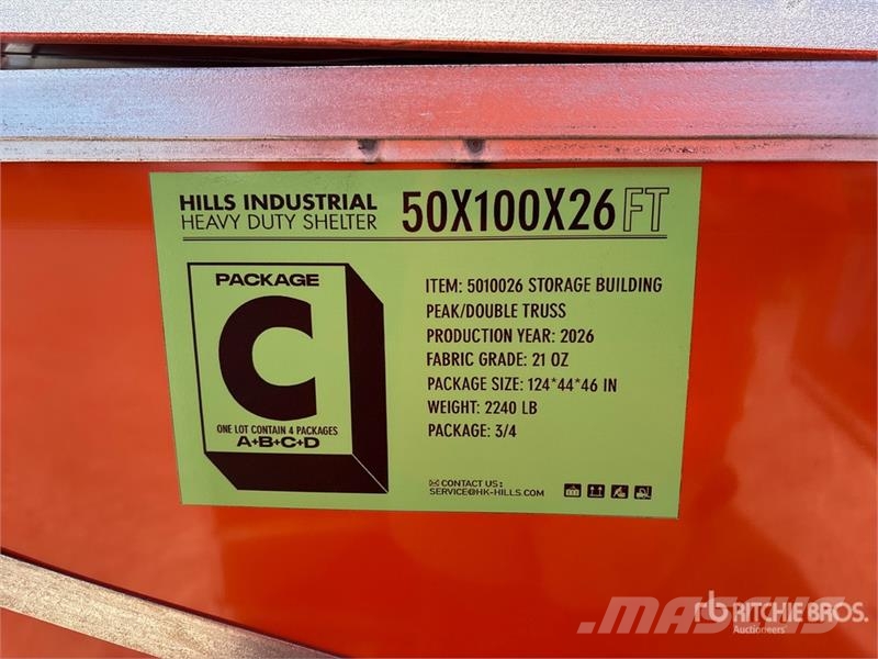 HIlls Industrial 1005026 50 ft x 100 ft x 26 ft St Hangar