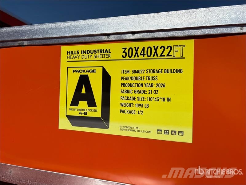  HIlls Industrial 403022 30 ft x 40 ft x 22 ft Stor Telai in acciaio