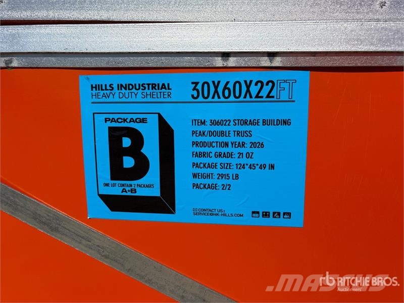 HIlls Industrial 603022 30 ft x 60 ft x 22 ft Stor Hangar