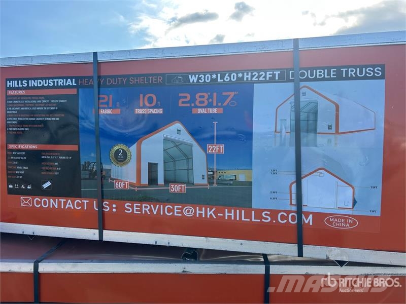  HIlls Industrial 603022 30 ft x 60 ft Storage Buil Stålrammer