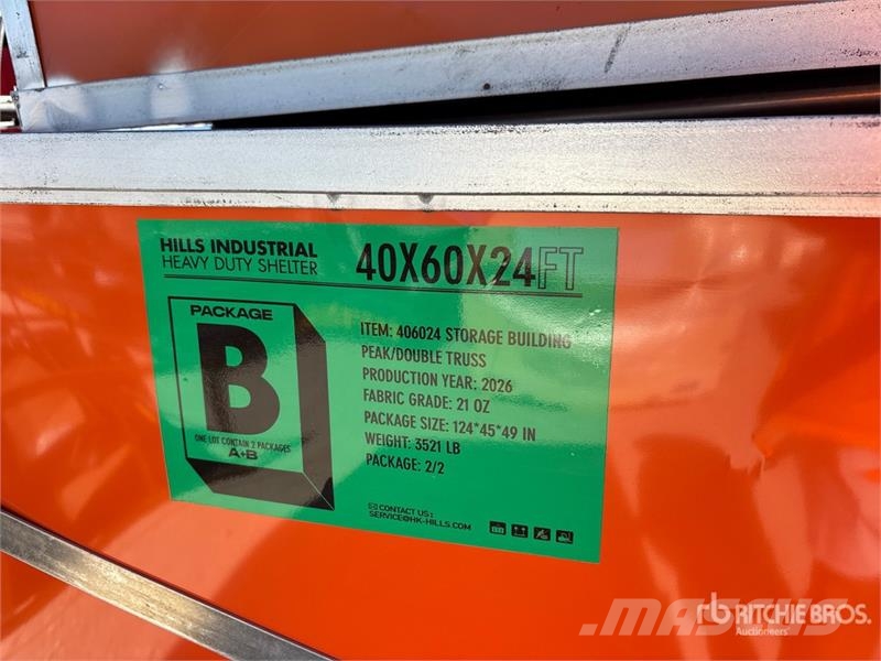  HIlls Industrial 604024 40 ft x 60 ft x 24 ft Stor Telai in acciaio
