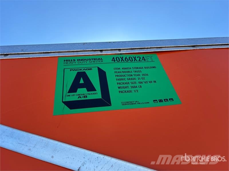  HIlls Industrial 604024 40 ft x 60 ft x 24 ft Stor Telai in acciaio