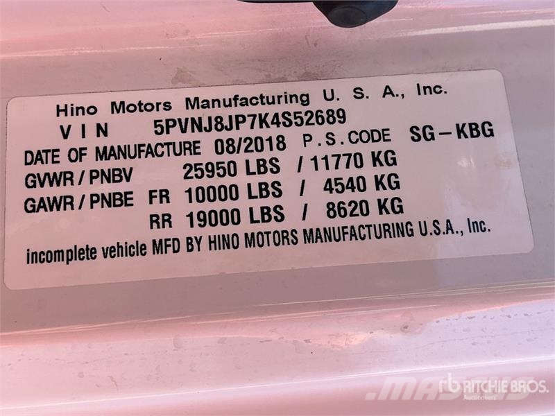 Hino 268 Kravas automašīnas - refrižeratori