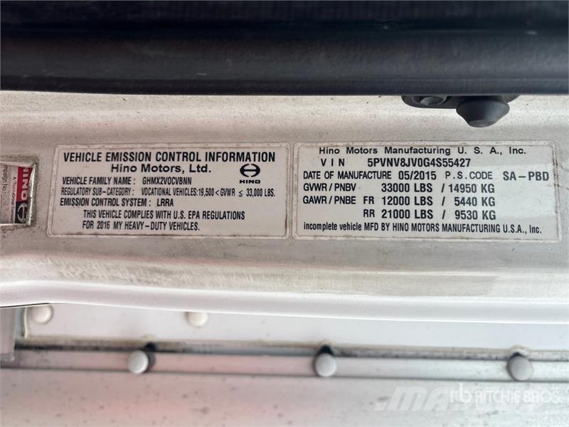 Hino 338 Sanduk kamioni