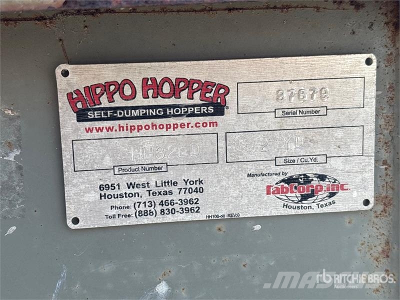 Hippo HH32LD 2 cyd Self-Dumping Hopper Grain bins