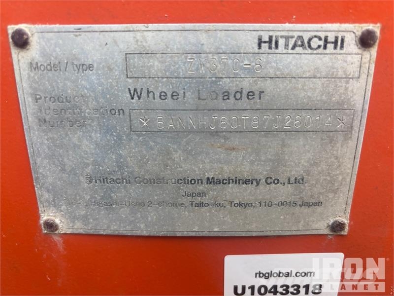 Hitachi Zw370-6 Wheel Loader 휠로우더