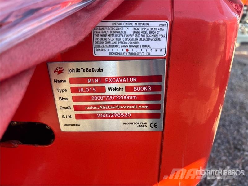  HLO15-RED Gasoline Mini Excavator (Unused) Minikoparki