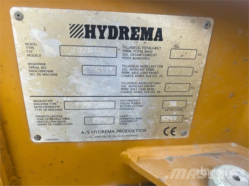 Hydrema 707G Articulated Dump Truck Kloubové dempry