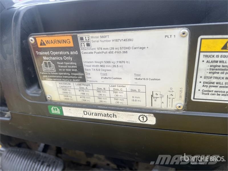 Hyster S60FT 3600 lb Cushion Tire Forklift Andere Gabelstapler