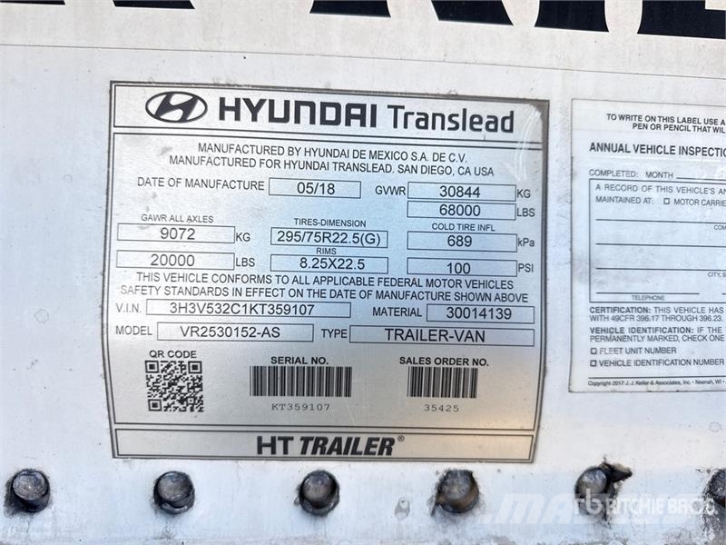 Hyundai 53 ft x 102 in T/A Refrigerated Trailer Полуприцепы-рефрижераторы
