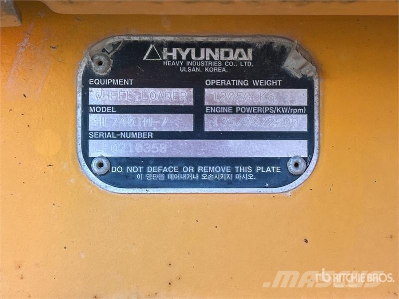 Hyundai HL740TM Wheel Loader Iekrāvēji uz riteņiem