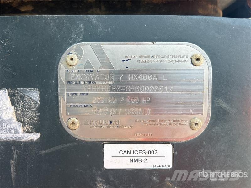 Hyundai HX480A L Bageri guseničari