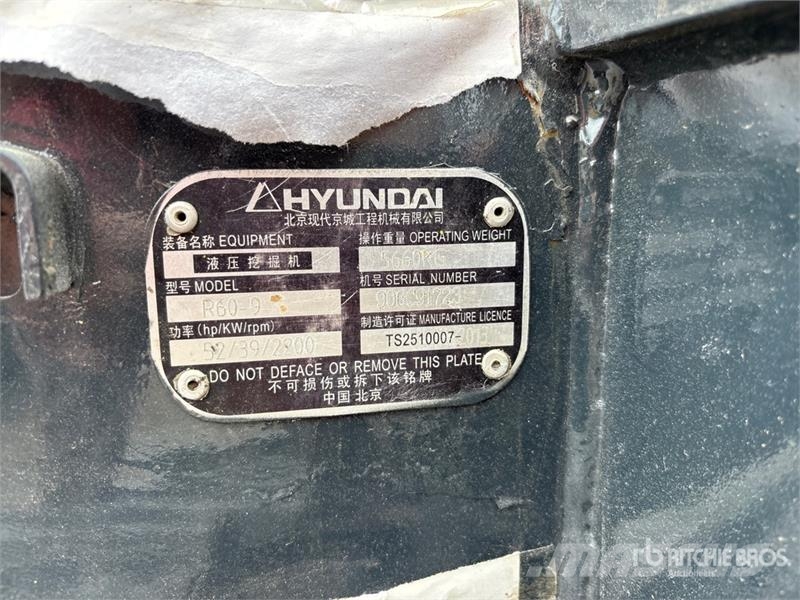 Hyundai R60-9 Mini Excavator 소형 굴삭기 7톤 미만