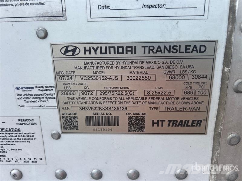 Hyundai VC2530152-AJS Remorque Fourgon