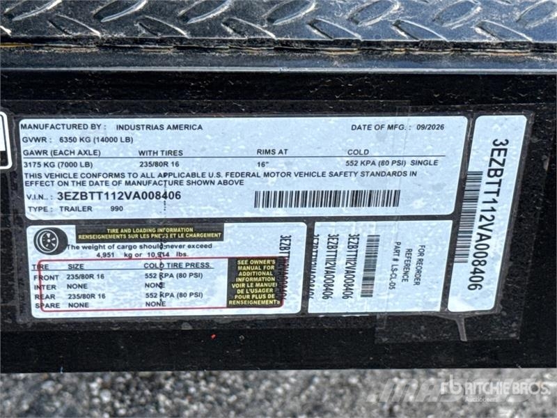 Industrias America 990 T/A Fuel Trailer (Unused) Remorque citerne