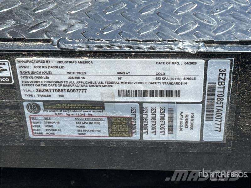 Industries America 750 750 gal Trailer Mounted Ste Fuel and additive tanks
