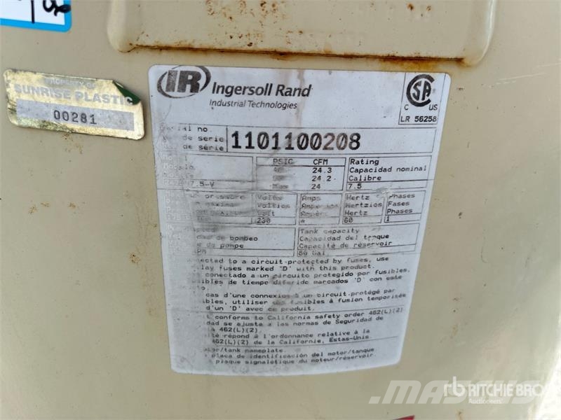 Ingersoll Rand 2475N7.5 Skid-Mounted Electric 80 gal Air Compress Kompresorji