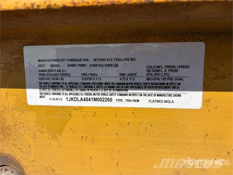 Interstate 40DLA Equipment Trailer Auto pārvadāšanas treileri