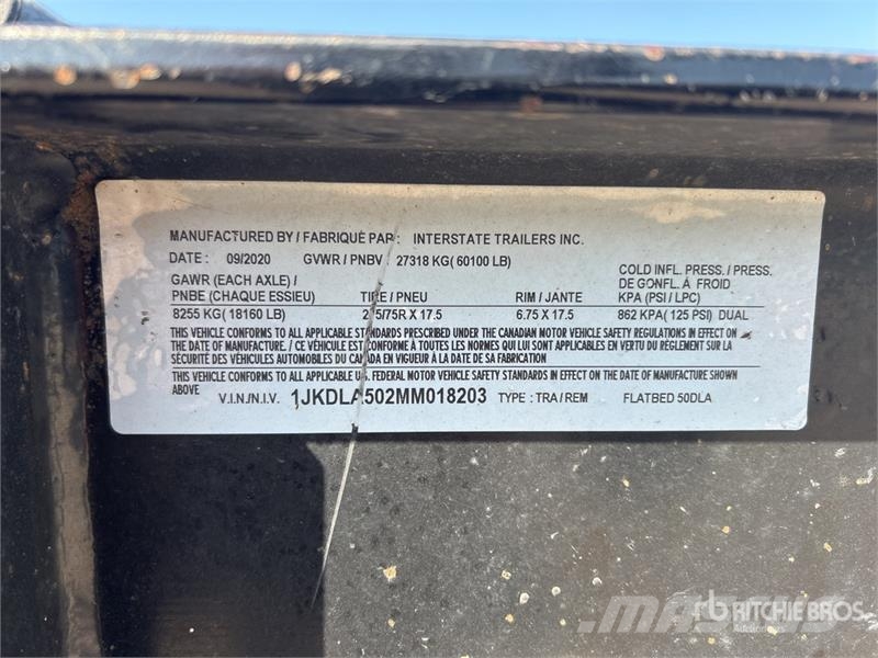 Interstate 50DLA 30 ft Tri/A Equipment Trailer 차량 운반용 트레일러