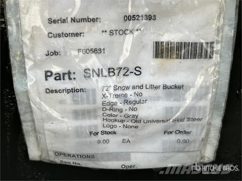 Iron Craft SNLB72-S 72 in Snow & Litter Skid Steer Łyżki do ładowarek