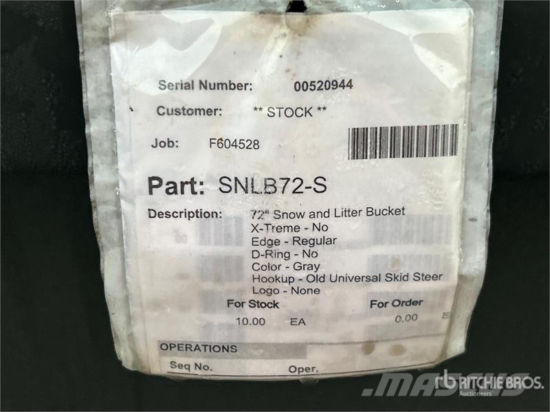 Iron Craft SNLB72-S 72 in Snow & Litter Skid Steer Łyżki do ładowarek