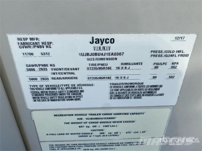 Jayco Eagle 330RTS Travel Trailer Andre hengere