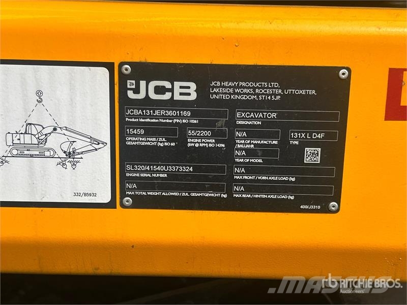 JCB 131X Tracked Excavator Crawler excavators