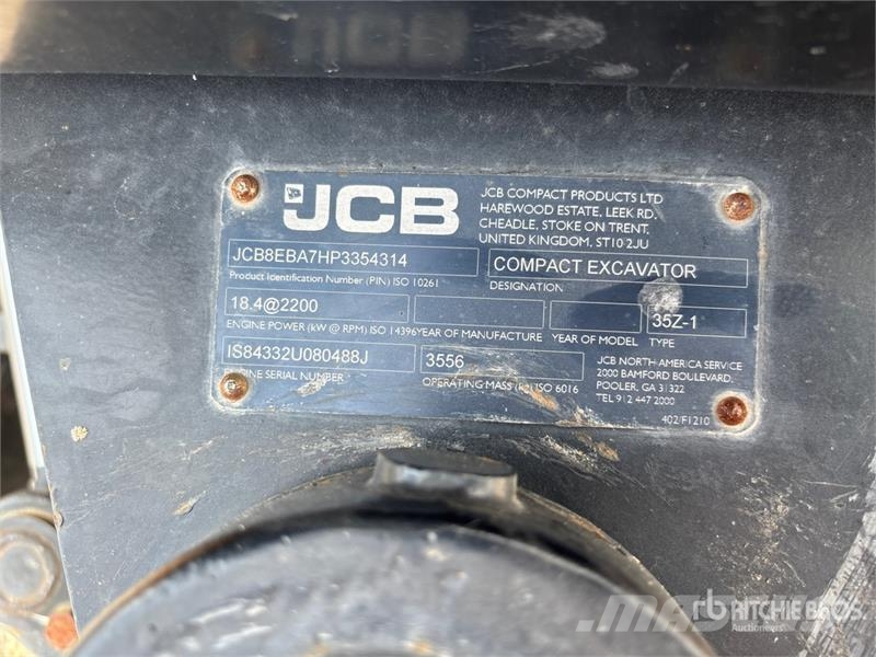 JCB 35Z-1 Mini Excavator ミニ油圧ショベル 7t以下（ミニユンボ・ミニディガー）