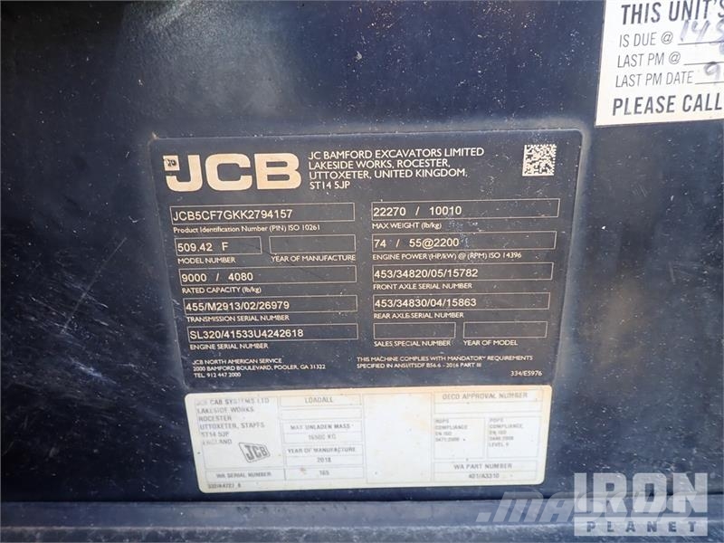 JCB 509.42F Telehandler Telescopic handlers