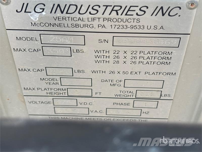 JLG 25AM Vertical Mast Lift Vertical mast lifts