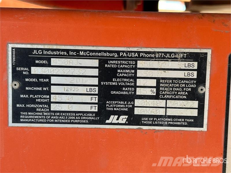 JLG 450AJ 4WD Diesel Articulating Boom Lift Iseliikuvad poomtõstukid
