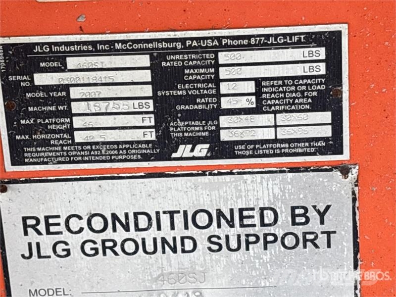 JLG 460SJ 4WD Diesel Telescopic Boom Lift - Factory Re Teleskopske podizne platforme