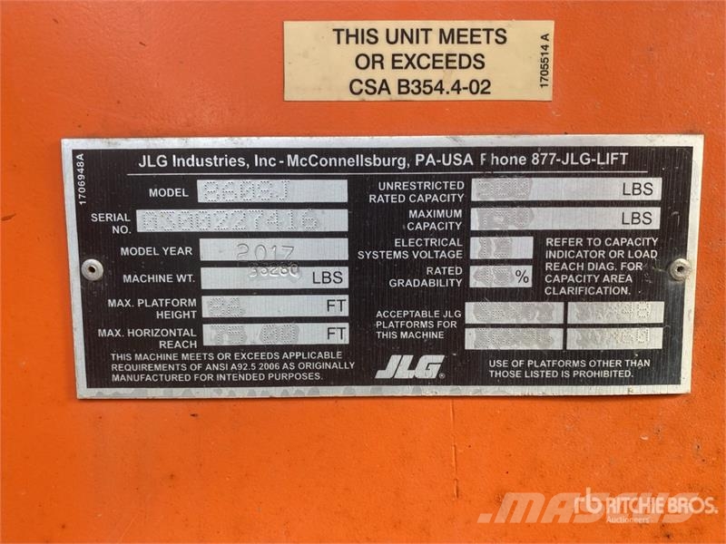 JLG 860SJ 4WD Diesel Telescopic Boom Lift Teleskopske dvižne ploščadi