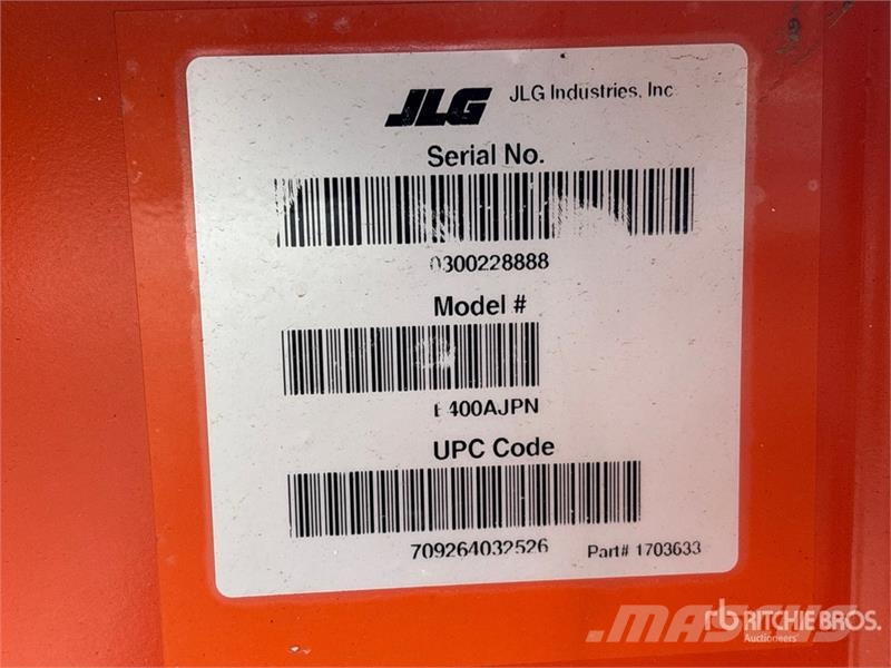 JLG E400AJP 2WD Electric Articulating Boom Lift Bomlifte med knækarm