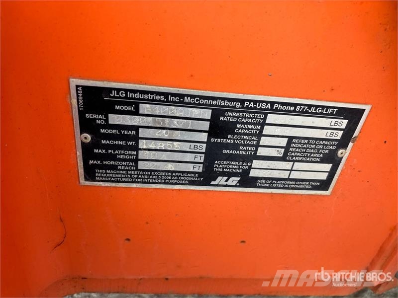 JLG E400NAJP 2WD Electric Articulating Boom Lift Plataforma de trabajo articulada