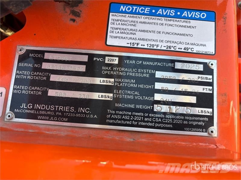 JLG ET500J Towable Lift 트레일러 탑재 고소작업대