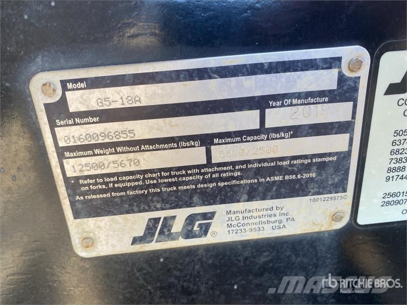 JLG G5-18A Kurottajat