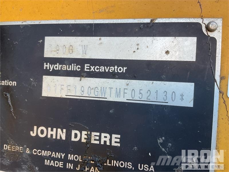 John Deere 190GW Wheel Excavator Колісні екскаватори