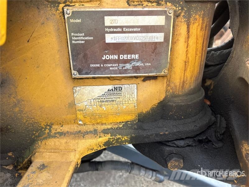 John Deere 27D Mini ekskavatori < 7 t