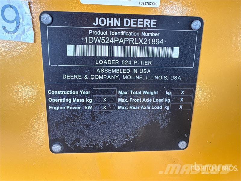 John Deere 524 P-Tier Læssemaskiner på hjul