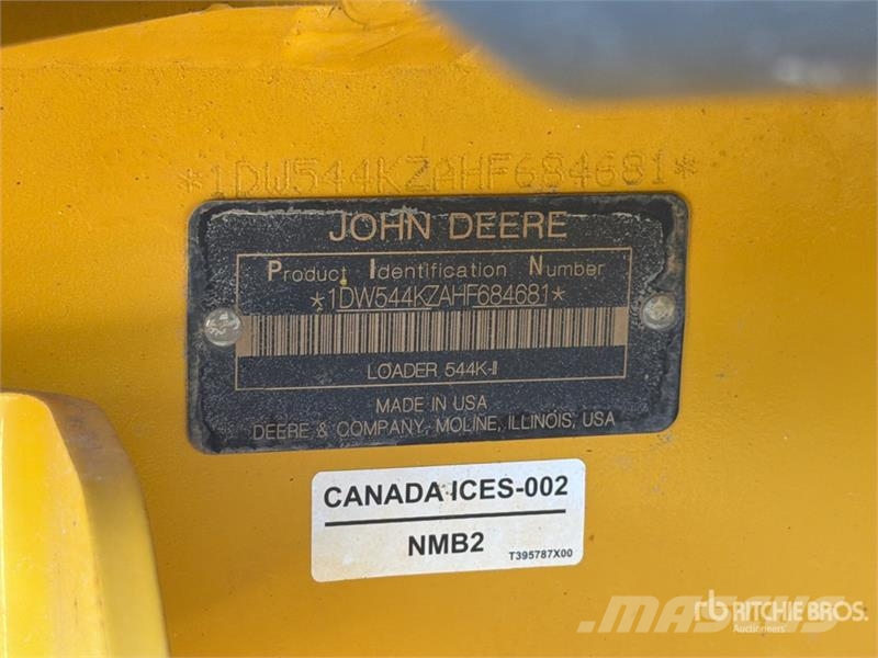 John Deere 544KII Wheel Loader Gumikerekes homlokrakodók
