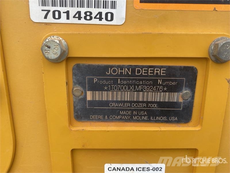 John Deere 700L LGP Crawler Dozer Paletli dozerler