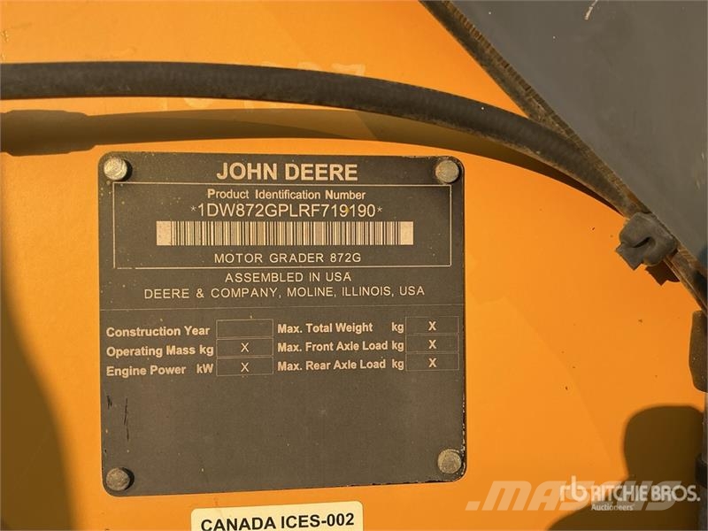 John Deere 872G معدات تمهيد الطرق