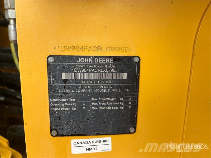 John Deere 904 P-Tier Wheel loaders