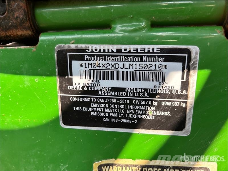 John Deere Gator TX 4X2 4x2 Utility Vehicle Maquinaria para servicios públicos