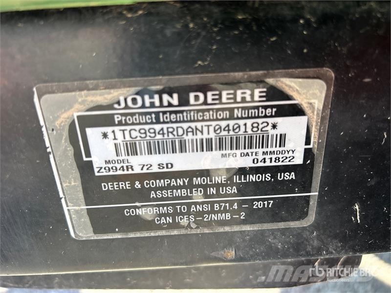 John Deere Z994R Ride-On Lawn Mower Самохідні газонокосарки