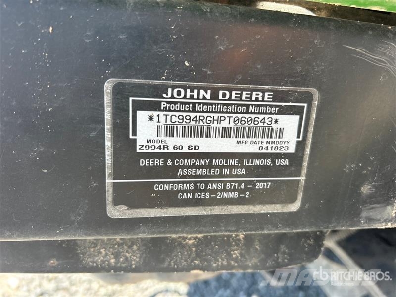 John Deere Z994R ZTrak Zero-Turn Lawn Mower 탑승형 잔디깎기