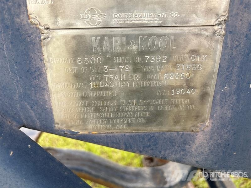 Karl Kool CTK 6500 gal T/A Tanker Trailer Tankanhänger