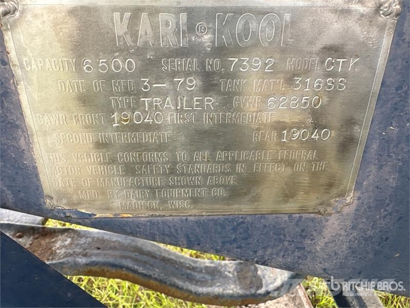 Karl Kool CTK 6500 gal T/A Tanker Trailer Tankanhänger