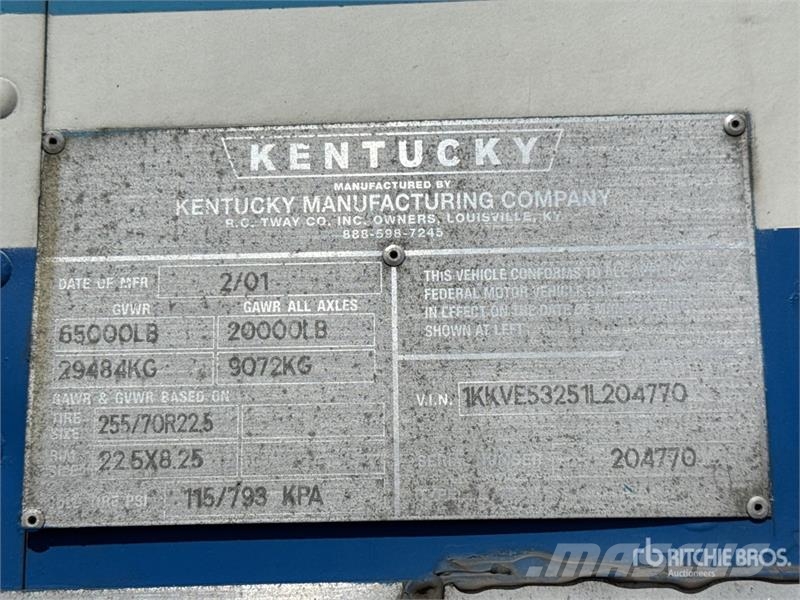 Kentucky 53 ft x 102 in T/A Van Trailer 厢式拖车